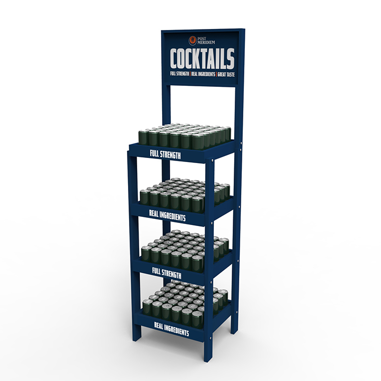 Modern Pine Wood 5-Layer Cocktail & Wine Display Stand with Wheels Easy Assembly Carton Packed for Wine Stores — view 6