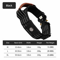 Collier tactique pour chien AirTag robuste, collier en nylon réfléchissant avec poignée, boucle à dégagement rapide pour chiens de taille moyenne et grande