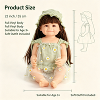 Muñeca Reborn Realista de 22 Pulgadas, Cuerpo Completo de Vinilo, Aspecto de Recién Nacido, Ropa Surtida Personalizable, Muñeca de Regalo al por Mayor