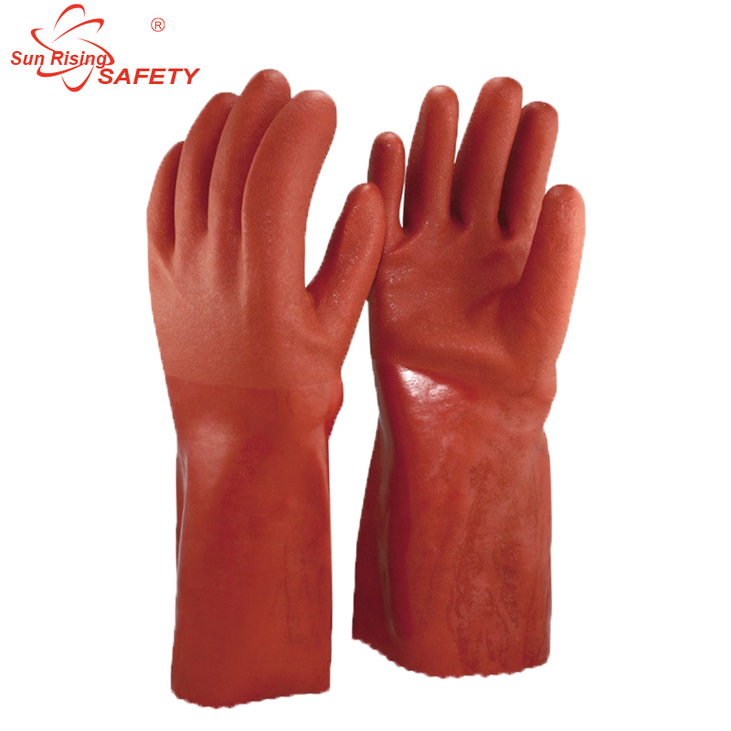 SRsafety Red PVC Dip Gloves with