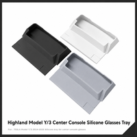 Pour Tesla Model 3/Y/YL 2025 – Organisateur de console centrale en silicone pour lunettes et rangement – Étanche et facile à nettoyer pour l'intérieur