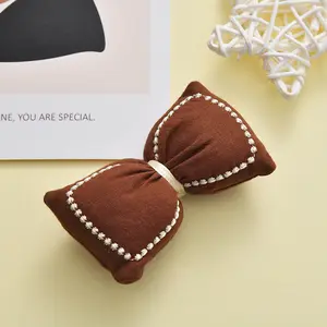 Fashion bow tie  cotton brooch  DIY jewelry materials  girls' head rope accessories  children's clothing accessories