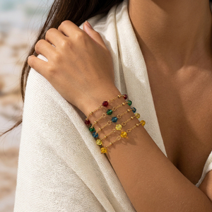Pulsera de Cristal para Mujer, Chapada en Oro PVD, Impermeable, Hipoalergénica, Elegante, Brillante, con Diseño de Estrella, Joyería de Moda, Regalo - Product Image 4