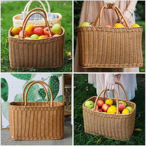 Gifts Willow Basket <strong>Handmade</strong> <strong>Rattan</strong> <strong>Box</strong> High Quality Large Cooler Mesh <strong>Storage</strong> Multipurpose Food Baskets Round Bamboo Small - Product Image 6