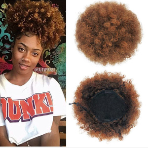 Pelucas Afro Wave para mujeres negras Superventas Clip <span class=keywords><strong>en</strong></span> extensión de <span class=keywords><strong>cabello</strong></span> rizado Chignon Mujeres Updo Cover Hairpiece Extension Hair Bun - Product Image 2