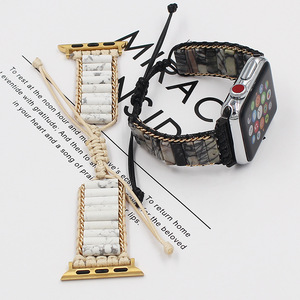 <span class=keywords><strong>Correa</strong></span> de Reloj Ajustable Hecha a Mano Estilo Boho con Piedras Preciosas <span class=keywords><strong>Turquesa</strong></span> Naturales Desmontables - Product Image 1