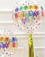 Vente en gros de guirlandes de ballons en film d'aluminium 4D transparents et colorés de 22 pouces, personnalisables, pour fêtes d'anniversaire