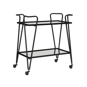Nordic-style wrought iron trolley side <b>table</b>, movable, minimalist, suitable for <b>small</b> apartments and living rooms. - Product Image 3