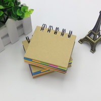 Bloc-notes de poche avec logo personnalisé, conception gratuite, bloc-notes portable combiné, notes adhésives, mini bloc-notes à spirale, fournisseur de bureau