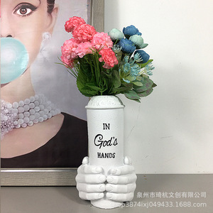 แจกันเรซิ่นรูปมือพระเจ้าพร้อมดอกไม้ ของตกแต่งบ้านสำหรับห้องนอน ห้องนั่งเล่น ทางเข้าบ้าน โต๊ะทำงาน สไตล์ Shabby Chic - Product Image 3