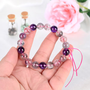 Bracelet en perles de cristal de haute qualité en gros, perles Super 7 polies de 10 mm, idéal pour de beaux cadeaux - Product Image 5