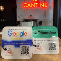 Carte de commentaires Google personnalisable avec code QR NFC 213 215, carte adhésive noire mate avec