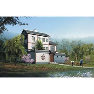 Casa de Campo de Estilo Chino con Estructura de Acero Ligero, Solución de Diseño y Construcción - Product Image 5