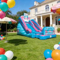 Tobogán Inflable Gigante con Diseño de Alpaca, Ecológico, de PVC, para Niños, Equipo de Juego con Animales Adorables, de Grado Comercial, para Uso en Exteriores