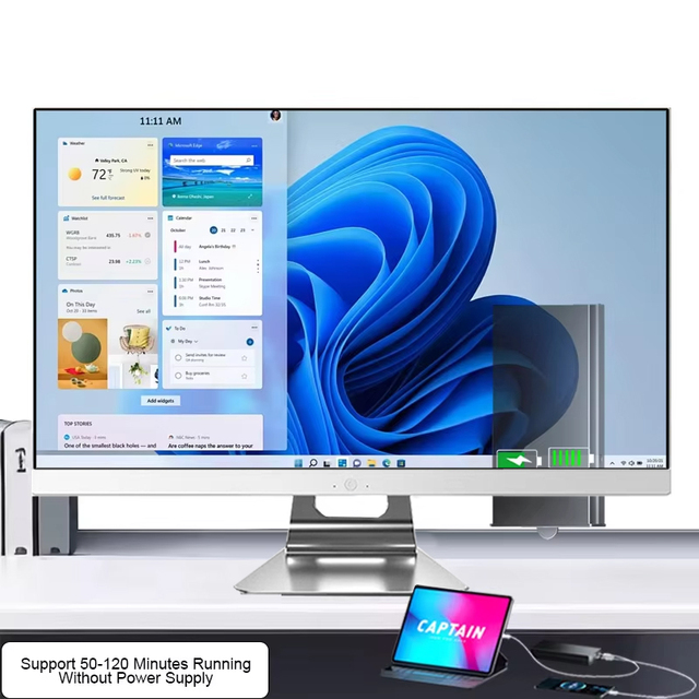 OEM Computer All in One 24" 27" AIO I5 I7 16GB RAM 256GB/512GB SSD Desktop Monoblock All in One PC with UPS Battery