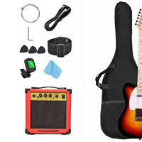 Gitar Elektrik Kayu Solid Mengkilap Bersertifikasi ST FCC 10 Watt Amplifier Kit Lengkap-Ramah Pemula Termasuk Tuner, Tas & Tali Gitar