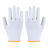 Gants blancs tricotés pour le travail industriel, gants de sécurité en coton blanc tricoté pour le travail