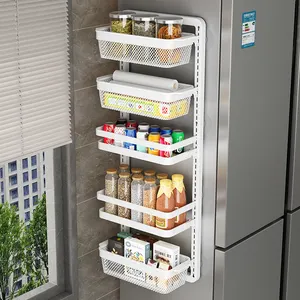Organisateur de réfrigérateur étagère de rangement de cuisine étagère métallique murale