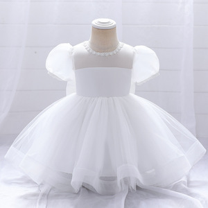 Abito da Principessa Formale per Bambine con Collo <span class=keywords><strong>a</strong></span> O, Maniche <span class=keywords><strong>a</strong></span> Sbuffo, Pizzo, Grande Fiocco sul Retro, Gonna in Tulle, per Compleanno, Matrimonio, Damigella - Product Image 2