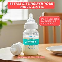 Étiquettes personnalisées en silicone pour biberons, antidérapantes, réutilisables, avec logo, pour garderies, bandeaux personnalisés pour biberons, vente en gros