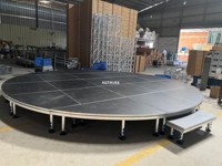 Scène Courbe Personnalisée, Scène Circulaire à Montage Rapide, Scène Ronde Portable pour Mariages, Aluminium et Contreplaqué pour Concerts et Événements