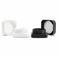Bocaux en verre carrés noirs et blancs pour concentrés, 5 ml, 9 ml, avec bouchon en plastique CR, deux/trois compartiments, personnalisables pour exposition, logo sur mesure