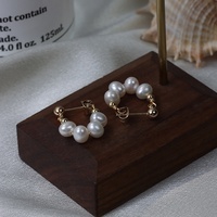 Boucles d'oreilles clous en perles d'eau douce faites à la main, unisexe, polyvalentes pour le quotidien, tige en argent S925, double usage, vente en gros, boucles d'oreilles pour fille