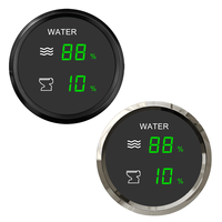 Jauge double 2 en 1 de 52 mm, jauge de température de l'eau et de niveau de carburant, alarme pour bateau, voiture, camion, neuve