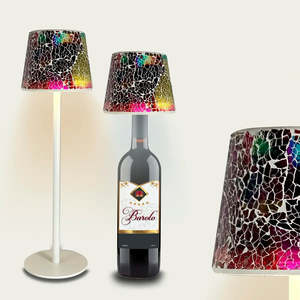 Casablanca moderna lampada da tavolo a mosaico con corpo in ferro di vetro fatta a mano luce di lettura a LED per camere da letto 220V alimentazione elettrica - Product Image 1