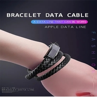 Cable de Carga Micro USB Tipo C, Cable USB de 8 Pines, Cable de Carga para Muñeca, Pulsera de Cuero Corta, Cable de Datos
