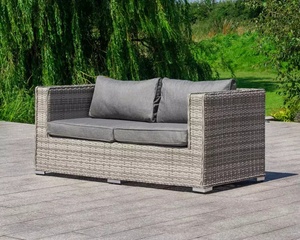 Mobili da esterno impermeabili per tutte le stagioni <span class=keywords><strong>Set</strong></span> da terrazza da <span class=keywords><strong>giardino</strong></span> in Rattan intrecciato in vimini <span class=keywords><strong>grigio</strong></span> da 4 pezzi - Product Image 4