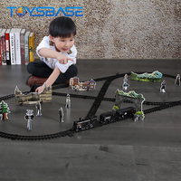 Train électrique jouet pour enfants avec simulation de fumée, lumière et musique, voie ferrée en alliage