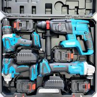 Ensemble de perceuse sans fil 20V, 5 pièces, multi-accessoires, outils électriques au lithium sans balais, kit d'amélioration de la maison avec matériau plastique