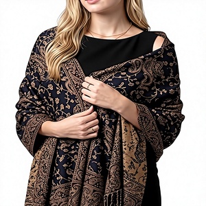 Women's Cashmere Striped <b>Wrap</b> <b>Shawl</b> with Decorative Fringe Edges Lightweight Winter Shoulder Cover for Daily Fashion Wear - Product Image 6