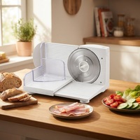 Machine à trancher les aliments électrique, design compact pour la maison, tranchage de précision pour le pain, la viande, le fromage, le jambon, utilisation en cuisine