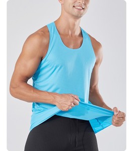 Débardeur de course sans coutures pour hommes, léger, respirant, en polyester, de bonne qualité, pour la gym et le sport - Product Image 3