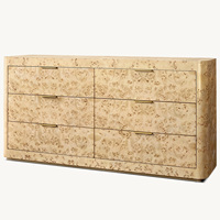 Commode de rangement en bois personnalisable Rhoohill, style américain vintage, en bois massif et placage, 6 tiroirs, pour chambre à coucher