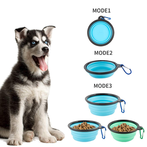 Portable Foldable Eco-friendly Silicone Rounded Small Lightweight 60g Manual Dog Holding Bowl Travel Outdoor Use Pets Wholesale - Product Image 4