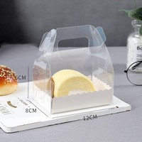 Boîtes d'emballage transparentes longues pour gâteaux roulés, boîtes d'emballage en plastique pour rouleaux de serviettes suisses, boîtes à mousse, desserts et pâtisseries
