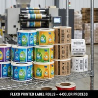 Machine d'impression automatique d'autocollants, presse flexographique à 7 couleurs de type empilable, rouleau à rouleau pour étiquettes adhésives