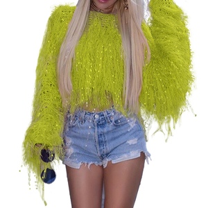 เสื้อสเวตเตอร์ถักไหมพรมประดับพู่ทำมือสำหรับผู้หญิง ขายดีประจำฤดูใบไม้ร่วง/ฤดูหนาว แฟชั่น - Product Image 3