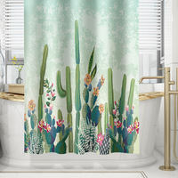 Ensemble de rideaux de douche série Jingtuo pour la vente en gros transfrontalière, 180*180cm, impression numérique, imperméable et anti-moisissure pour salle de bain