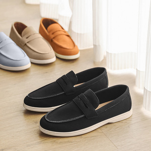 Mocassini Casual da Uomo Traspiranti in Pelle Scamosciata Scarpe Slip-On da Uomo Tinta Unita Eleganti da Ufficio e Lavoro Scarpe da Uomo Comode - Product Image 4