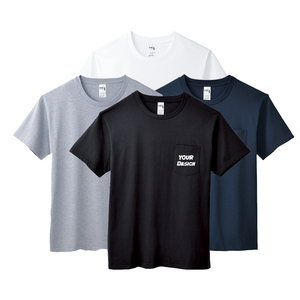 T-shirt 100% in cotone stampato su misura di alta qualità oversize tasca manica corta Casual tinta unita t-shirt - Product Image 1