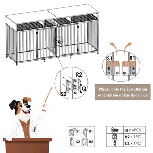 Cerradura decorativa para mascotas para interiores, para sala de estar, con doble compartimento, engrosada para evitar huyas y mordeduras, para perros. - Product Image 3