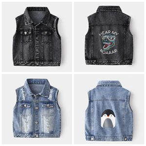 Nouveau Style printemps automne vêtements d'extérieur pour enfants manteau <span class=keywords><strong>sans</strong></span> manches coton Denim décontracté bébé <span class=keywords><strong>garçon</strong></span> gilet veste - Product Image 2