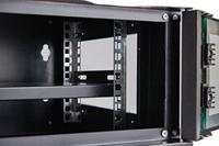 Baies de serveur verticales standard 4U pour entreprises, avec 4 poteaux, profondeur réglable, mini-rack de serveur avec ventilateur et roues