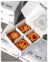 Boîte d'emballage jetable de logo personnalisé pour tarte aux œufs et gâteau sushi Papier d'art laminé brillant/mat pour les cadeaux d'aliments cuits au four en carton