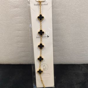 <span class=keywords><strong>Bracelet</strong></span> en acier inoxydable plaqué <span class=keywords><strong>or</strong></span> 18 carats imperméable, motif trèfle à quatre feuilles, non ternissant, <span class=keywords><strong>pour</strong></span> femmes, vente en gros - Product Image 3