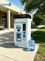 Distributeur d'eau de type Carlos nouvelle génération, haute technologie, personnalisable, avec paiement par pièces/espèces/code QR/carte